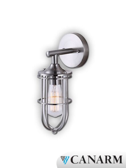 applique murale indus canarm nickel brossé 1 lumière ivl570a01bn
