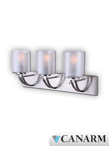 Applique murale Bay Canarm nickel brossé 3 lumières IVL575A03BN (fixturewshade)