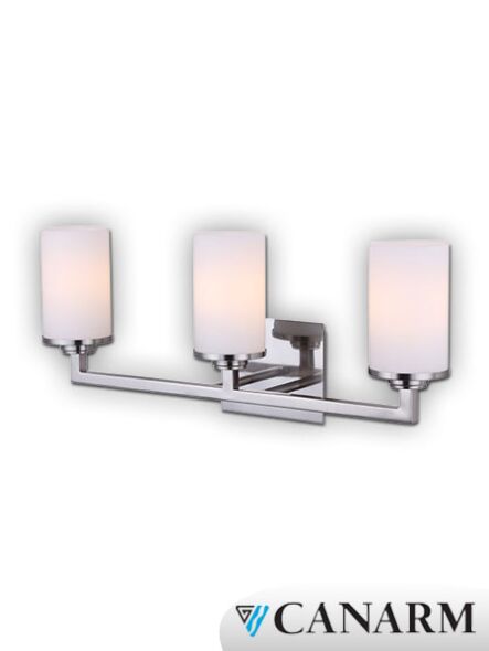 Applique murale River Canarm nickel brossé 3 lumières IVL578A03BN (fixturewshade)
