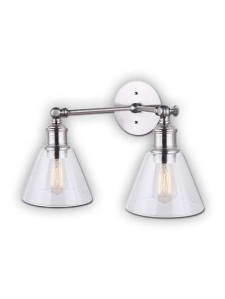 canarm larken 2 lights brushed nickel wall light ivl628a02bn