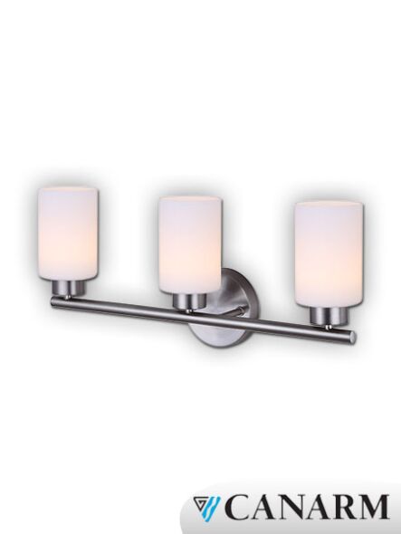 applique murale beecher canarm nickel brossé 3 lumières lvl107a03bn