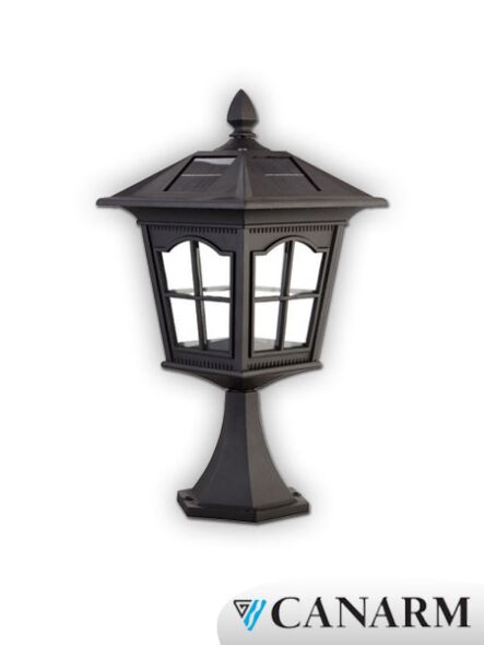 lampe solaire sur poteau canarm noire sl004bk