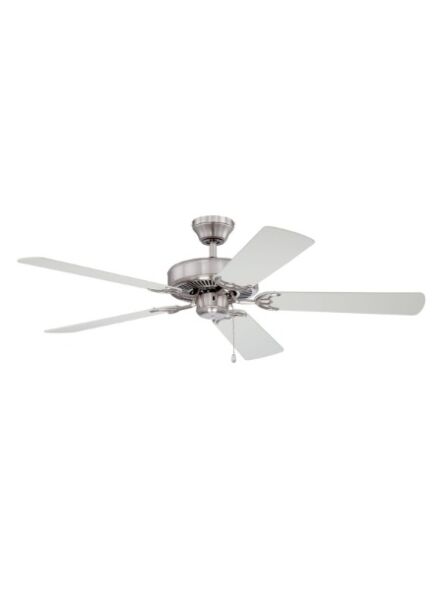 Ventilateur de plafond 52" Kendal Lighting Builder'S Choice AC6852-SN 5-lames nickel satiné