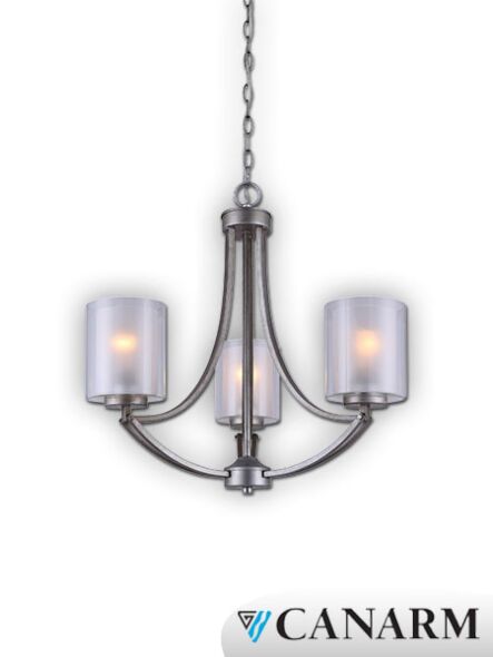 chandelier canarm bay or antique 3 lumières ich575a03hg