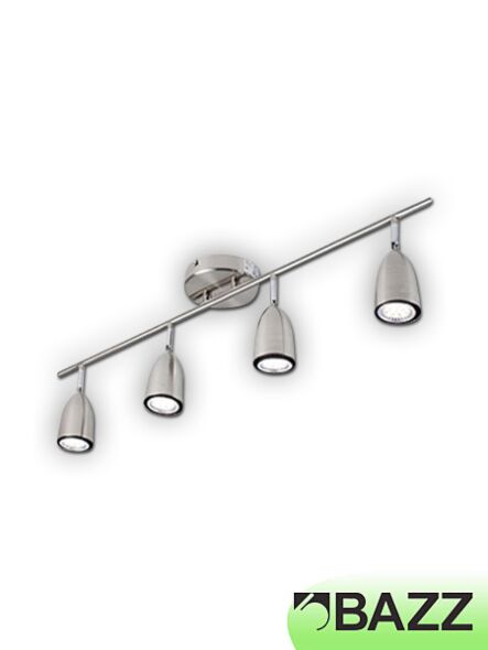 plafonnier sur rail bazz focus chrome brossé à 4 spots k14176b