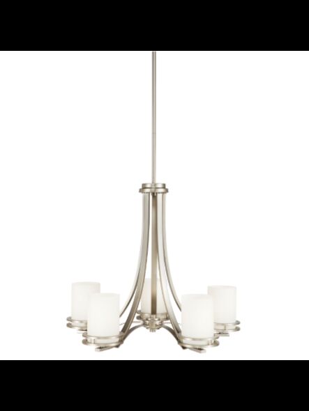 Lustre à 1 étage Kichler Hendrik 1672NI 5-lumières 100W nickel brossé