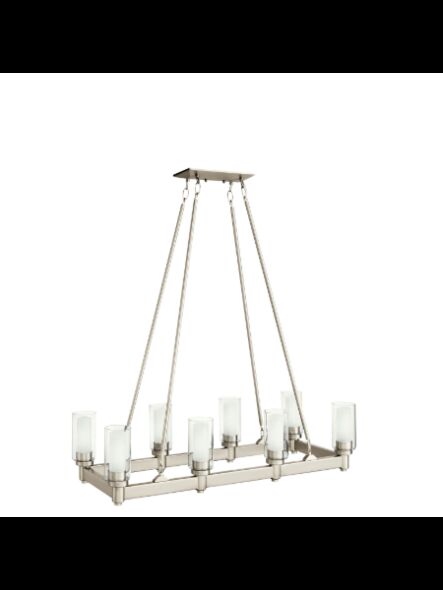Lustre linéaire Kichler Circolo 2943NI 8-lumières 60W nickel brossé