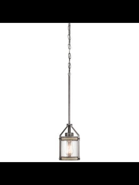 Mini suspendu Kichler Barrington 34810 1-lumière 60W fer d'enclume
