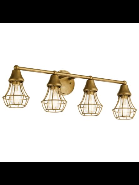 Luminaire de vanité Kichler Bayley 37507 4-lumières 60W laiton naturel