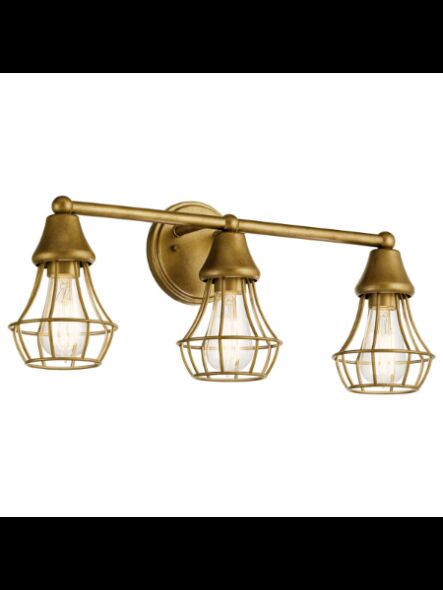 Luminaire de vanité Kichler Bayley 37509 3-lumières 60W laiton naturel