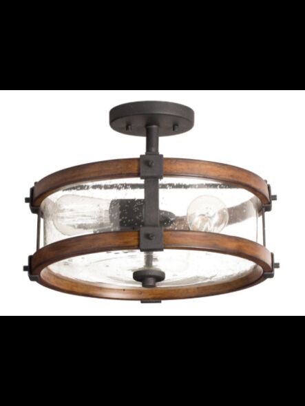 Plafonnier semi-encastré Kichler Barrington 38171 3-lumières 60W noir vieilli
