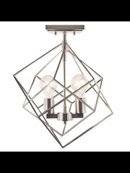 Plafonnier semi-encastré Kichler Beckenham 38221 2-lumières 60W nickel brossé