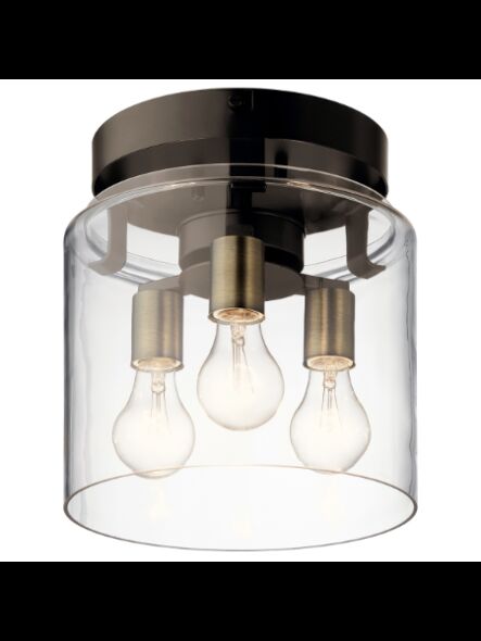Plafonnier semi-encastré Kichler Fontella 38235 3-lumières 60W vieux bronze