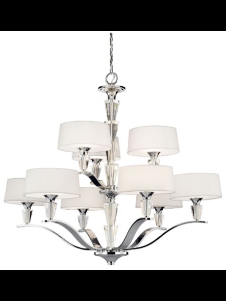 Lustre à 2 étages Kichler Crystal Persuasion 42031CH 9-lumières 60W chrome
