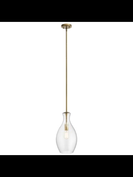 Mini suspendu Kichler Everly 42047NBR 1-lumière 100W laiton naturel