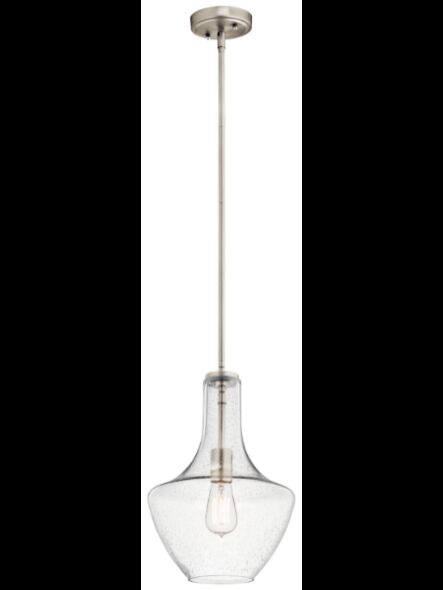 Suspendu Kichler Everly 42141NICS 1-lumière 100W nickel brossé