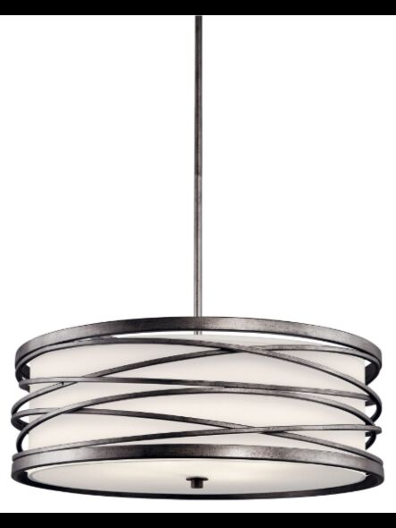 Lustre rond Kichler Krasi 42465WMZ 4-lumières 100W bronze chaleureux