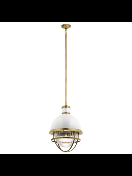 Suspendu de foyer Kichler Tollis 43012NBR 1-lumière 100W laiton naturel