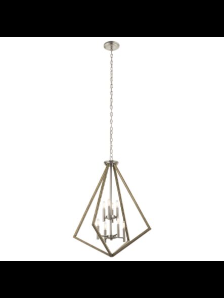 Lustre à 2 étages Kichler Deryn 43036DAG 8-lumières 60W gris antique