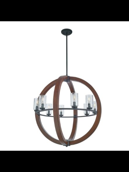 Lustre à 1 étage Kichler Grand 43190AUB 8-lumières 60W teint châtain