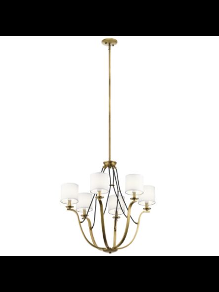 Lustre à 1 étage Kichler Thisbe 43532NBR 6-lumières 60W laiton naturel
