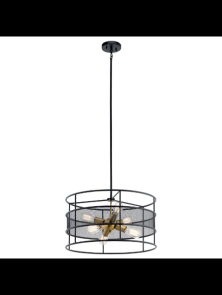Lustre rond Kichler Piston 43594BK 6-lumières 75W noir