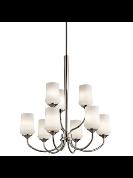 Lustre à 2 étages à LED Kichler Aubrey 43666NIL18 9-lumières 10W nickel brossé
