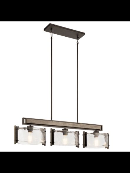 Lustre linéaire Kichler Aberdeen 43896OZ 3-lumières 100W vieux bronze