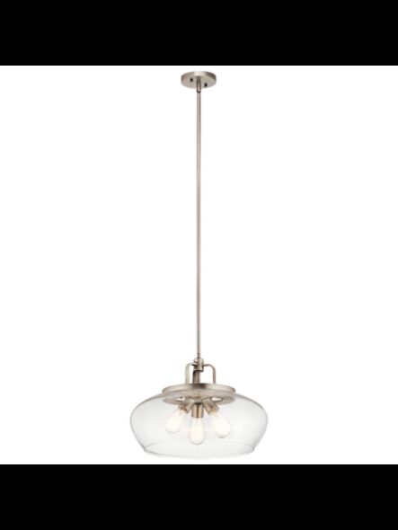 Suspendu transformable Kichler Davenport 43904AP 3-lumières 75W étain antique