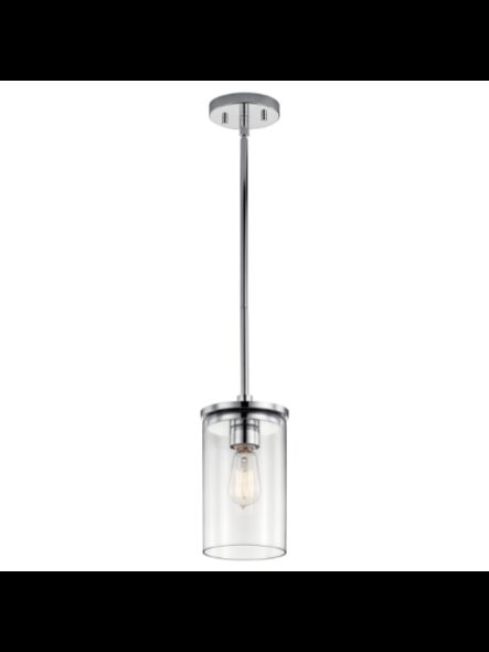 Mini suspendu Kichler Crosby 43996CH 1-lumière 100W chrome