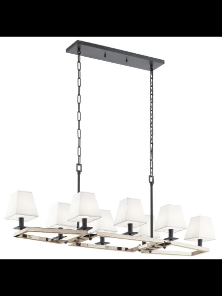 Lustre linéaire Kichler Dancar 44023PN 8-lumières 60W nickel poli
