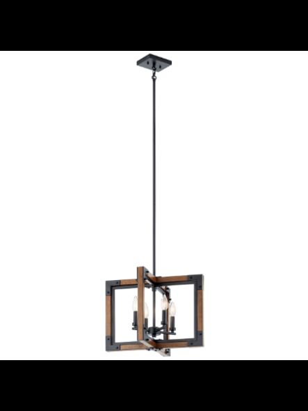 Lustre à 1 étage Kichler Marimount 44046AUB 4-lumières 60W teint châtain