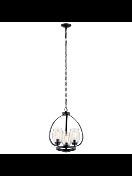 Mini Chandelier Kichler Tuscany 44059BK 3-lumières 75W noir