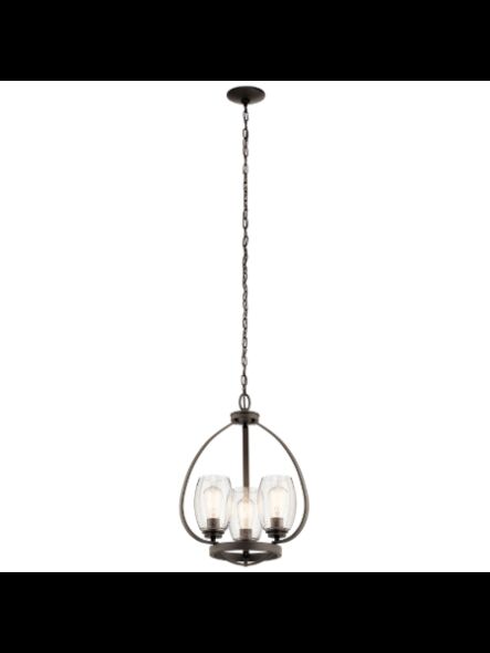 Mini Chandelier Kichler Tuscany 44059OZ 3-lumières 75W vieux bronze