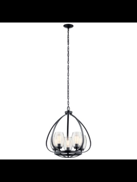 Lustre à 1 étage Kichler Tuscany 44060BK 5-lumières 75W noir