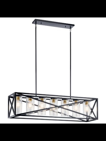 Lustre linéaire Kichler Moorgate 44082BK 7-lumières 75W noir