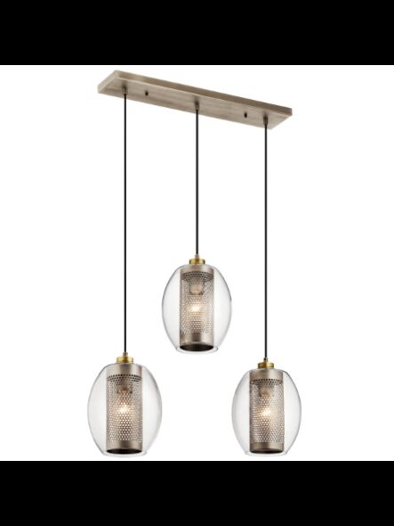 Lustre linéaire Kichler Asher 44104AP 3-lumières 75W étain antique