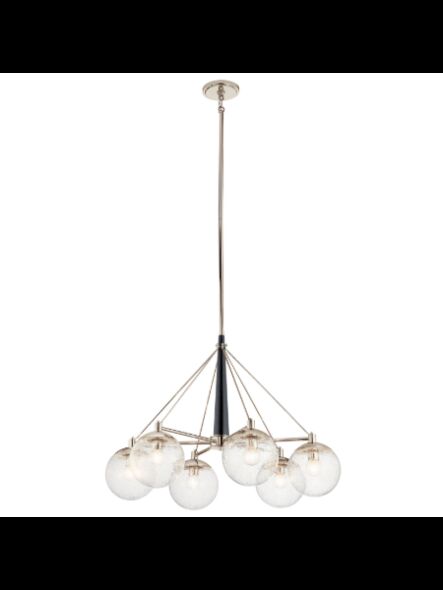 Lustre à 1 étage Kichler Marilyn 44269PN 6-lumières 75W nickel poli