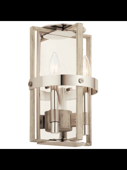 Applique murale Kichler Peyton 44292WWW 2-lumières 60W bois blanc délavé