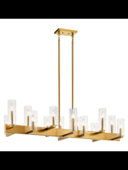 Lustre linéaire Kichler Cleara 44317FXG 14-lumières 60W or