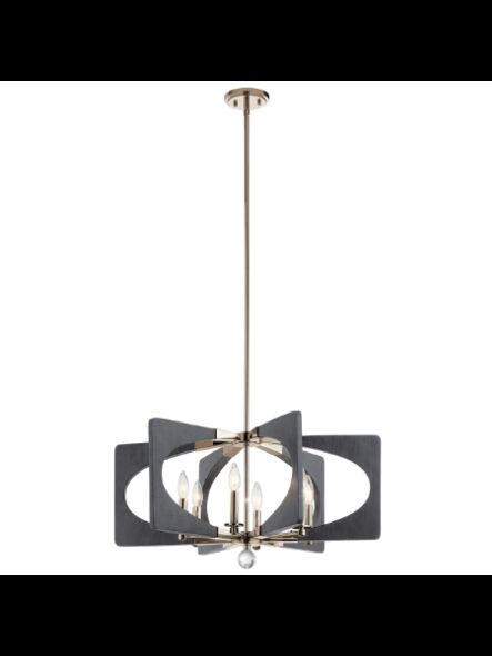 Lustre linéaire Kichler Alscar 44360DWG 6-lumières 60W gris bois flotté