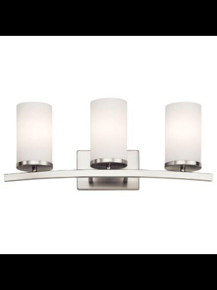 Luminaire de vanité Kichler Crosby 45497NI 3-lumières 100W nickel brossé