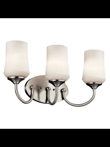 Luminaire de vanité à LED Kichler Aubrey 45570NIL18 3-lumières 10W nickel brossé