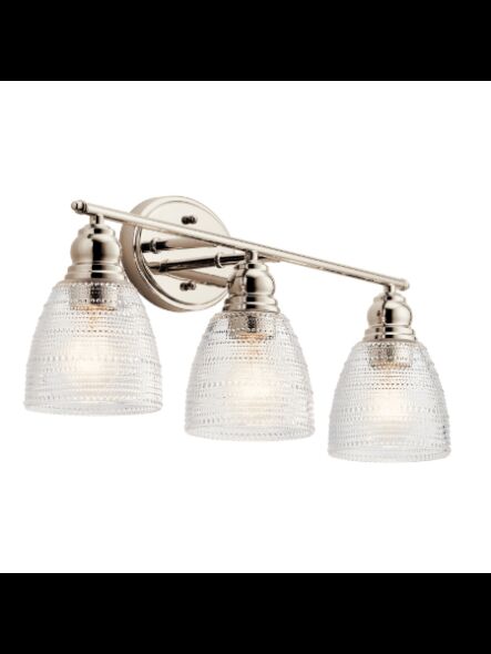 Luminaire de vanité Kichler Karmarie 45697PN 3-lumières 75W nickel poli