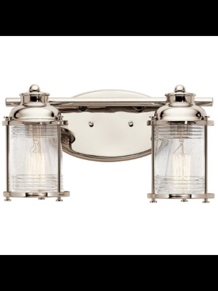 Luminaire de vanité Kichler Ashland 45771PN 2-lumières 100W nickel poli