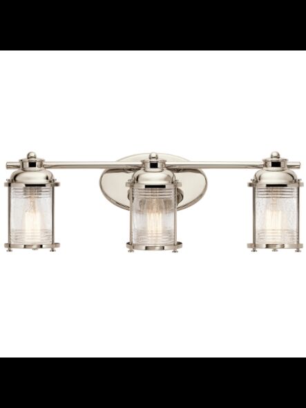 Luminaire de vanité Kichler Ashland 45772PN 3-lumières 100W nickel poli