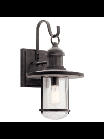 Lanterne murale extérieur Kichler Riverwood 49194WZC 1-lumière 150W zinc patiné