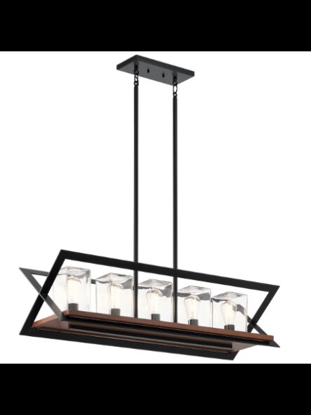 Chandelier d'extérieur Kichler Morelle 49309BK 5-lumières 75W noir