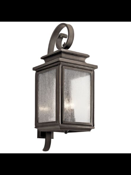 Lanterne murale extérieur Kichler Wiscombe Park 49504OZ 4-lumières 60W vieux bronze