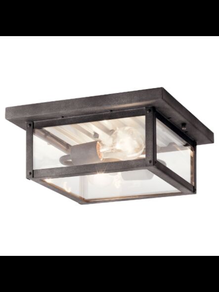 Plafonnier extérieur Kichler Wayland 49875WZC 2-lumières 60W zinc patiné